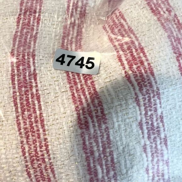 Rhyme A-Line Mini Dress Women's Medium Pink Cream Striped Racer Tweed Hidden Zip - Picture 10 of 10